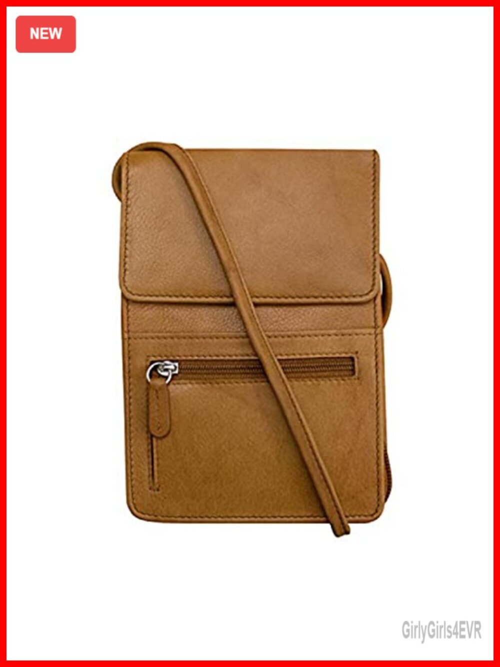 Genuine Leather Crossbody Organizer RFID Blocking Adjustable Strap